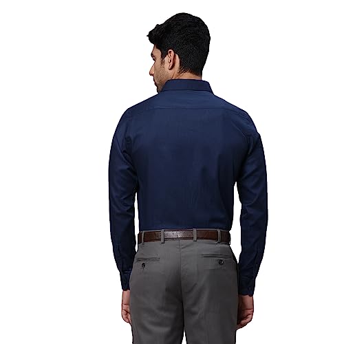 Image of Raymond Men's Pure Cotton Solid Pattern Slim Fit Semi Cutaway Collar Full Sleeve Formal Shirt