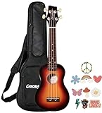 Sawtooth Sunburst Basswood Soprano Ukulele w Gig Bag and Official Brake Stickers