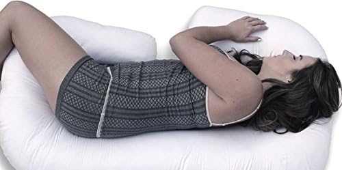 C Shaped Premium Contoured Body Pregnancy Pillow with Zippered Cover - For use in Multiple Positions so you can finally get a great night of sleep!