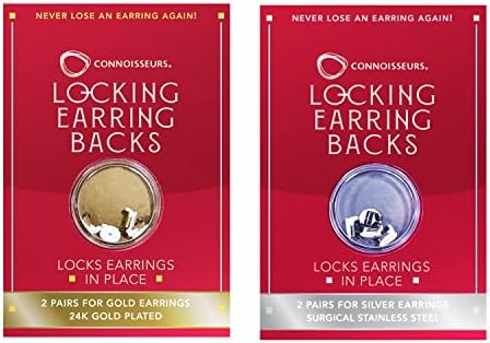CONNOISSEURS Locking Earring Backs - Hypoallergenic Earring Backs...
