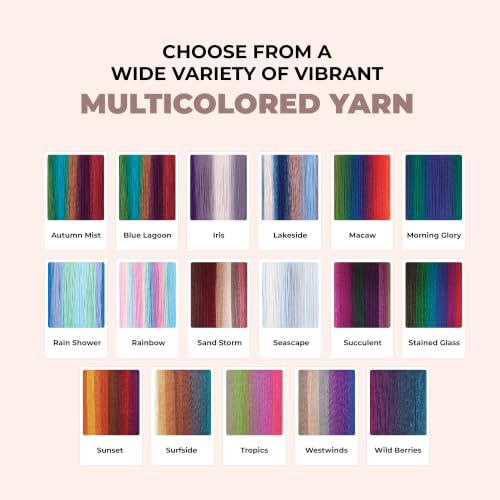 Image of Mary Maxim Prism Yarn, Acrylic Multicolor DK Yarn, 290 Yards, Lakeside | Ombre Yarn, 3 Weight, Machine Wash, For Knitting and Crochet, Create Baby Items, Blankets, Afghans, Clothing Variegated Yarn