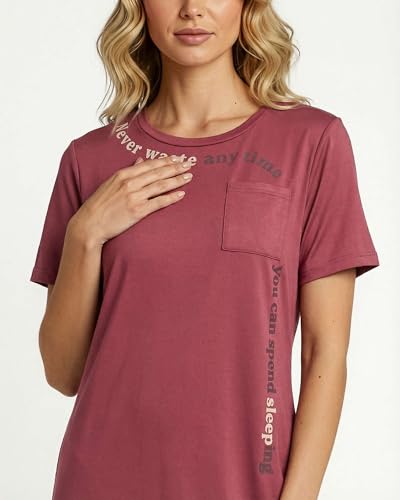 Image of Real Essentials 3 Pack: Women's Short Sleeve Nightgown Dress - Nightshirt Pajama Sleep Shirt Sleepwear (Available in Plus)