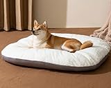 Favorise le sommeil profond : notre lit douillet et luxueux pour chiot est en forme d'ellipse, parfait pour les animaux qui aiment se blottir, apaiser leur anxiété et les rendre plus en sécurité. Le rembourrage super doux soulage les douleurs articulaires et musculaires et offre un sommeil profond plus confortable.