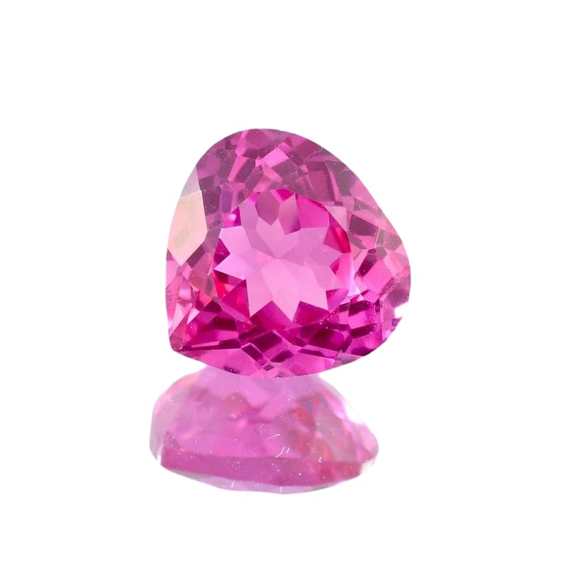 Saphir rose naturel 12x11mm cœur taillé pour création bijoux