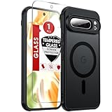 LeYi for Google Pixel-9-Pro Case: Pixel 9Pro Phone Cover with Screen Protector & Camera Bump Protection, [Mag-Safe Fit] Matte Slim Translucent Sleek & Shockproof Funda para Pixel9 Pro Unlocked, Black