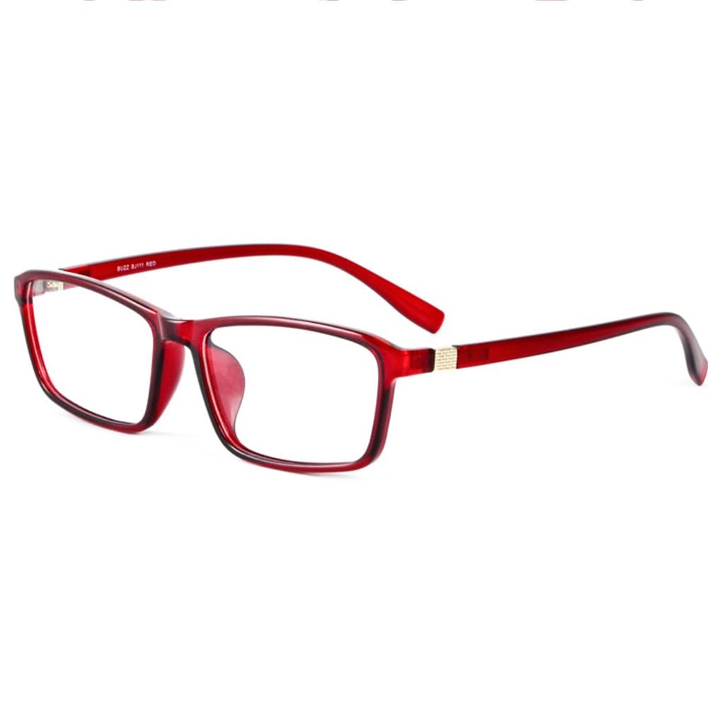 SFIVE Ultraleicht HD Lesebrille Rechteck Mode Computerbrille Harz Objektive Lesebrille Für Herren Damen Anti-Blau 1.0 (Color : Red, Size : +3.5)
