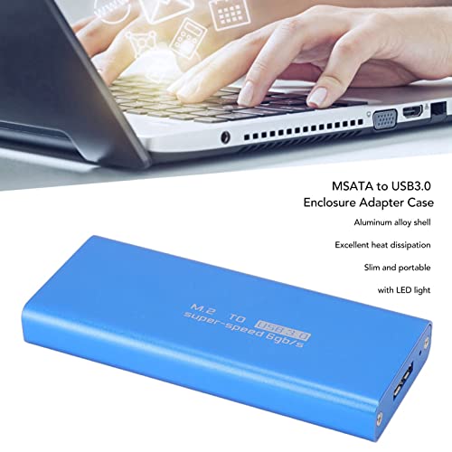Adaptador MSATA a USB 3.0, carcasa azul de aleación de aluminio miniatura 6