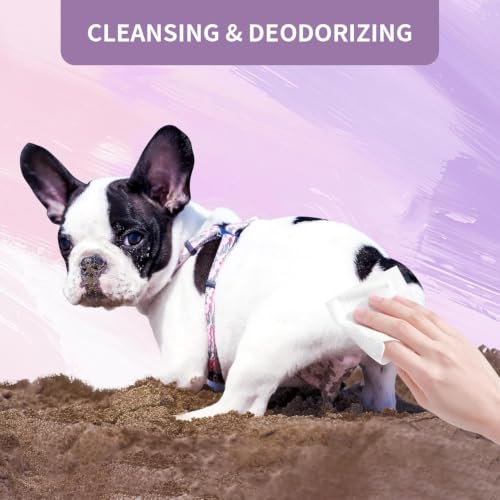 Image of IMMHABI 600 Count Lick-Safe Dog Wipes, Lavender Plant-Based Hypoallergenic Dog Wipes for Paws, Butt, and Anal Gland Care, Cleansing & Deodorizing for Puppies