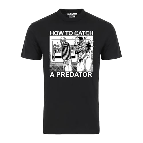 How to Catch A Predator Fathers Day Adult Humor Style Graphic Shirt (US Alpha X-Large Regular Regular Black)