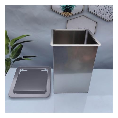 Poubelle de bureau dissimulée inox avec couvercle basculant