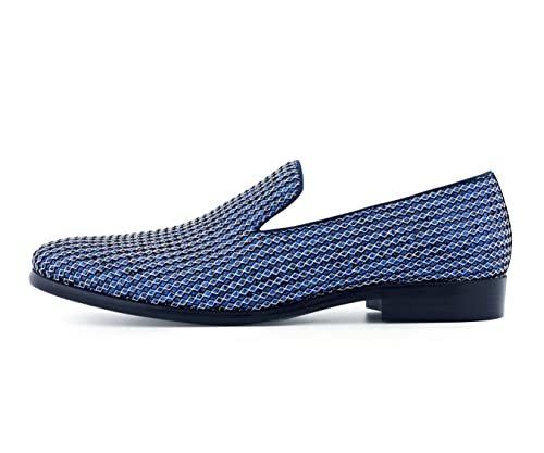 Image of Amali Men's Embellished Velvet Tuxedo Loafers, Smoking Slippers