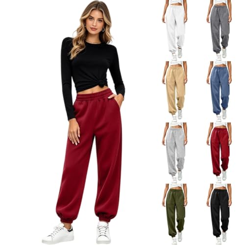 RGDYPKO Women's Joggers Pants with Pockets Petite Lounge Tapered Sweatpants | Solid Color, High Elastic Waist, Tall, Workout Athletic, Travel, Running, Gym, Jogging Pants for Women, Cozy, Winter Clothing - image 1