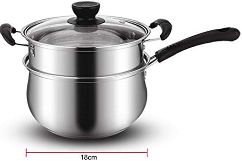Vista 2 de SHYPT 1.5L Stainless Steel Steamer Pot Soup Pot Cooking Multi-purpose Cookware With Steamer Pot Kitchen Non-stick Pan General Use