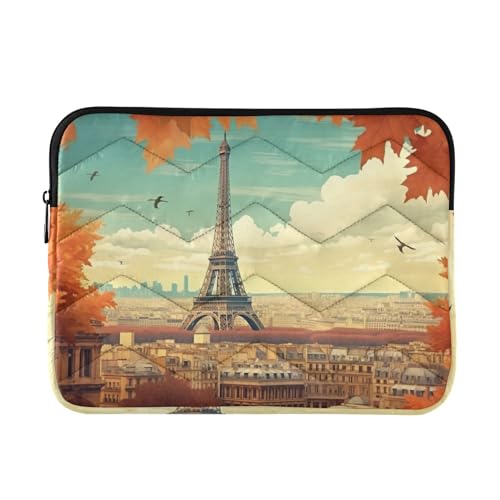 Funda para laptop 13-14 pulgadas torre Eiffel otoño impermeable