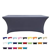 Spandex Fitted Stretch Tablecloth Rectangular Polyester Table Cover for Wedding Banquet Party ( 5...