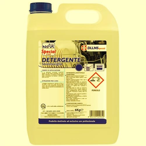 KIMICART Detergente Lavastoviglie Professionale Liquido Acque Dure, 4 Pezzi X 6 Kg