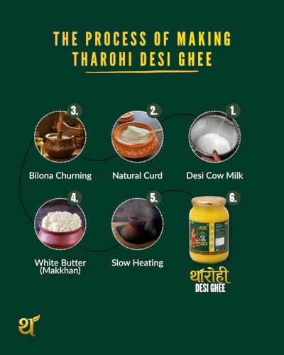 Image of THAROHI Desi Cow Ghee (1 litre) | Traditional Bilona Method | A2 Desi Cow Ghee | Ethically Raised Cows | Single Farmer Produced | Lab Tested | 1000 ml