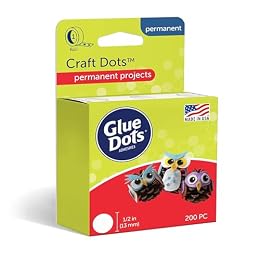 Glue Dots, Craft Dots, Double-Sided, 1/2", .5 Inch, 200 Dots, DIY Craft Glue Tape, Sticky Adhesive Glue Points, Liquid Hot Glue Alternative, Clear