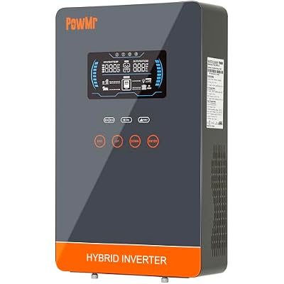PowMr Solar Inverter 4500W 24V to 120V, Glass Top LCD Display Hybrid Inverter 4KW Built-in 140A MPPT Controller, Max.PV Input 5600W 350V, fit for Lead-Acid/Lithium Battery and BatteryLess Run