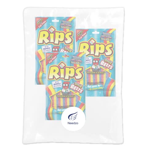 Rips Licorice Sour Candy Belts, Rainbow Fat Free Candies, Shareable Gummy Snack For Boys Or Girls, Summer Travel Snacks, Pack Of 3 #TOP5
