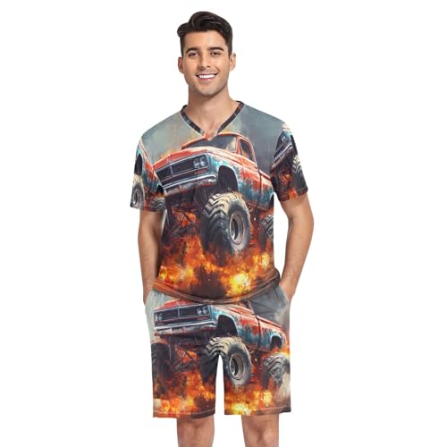 Pyjama court pour homme - Ensemble confortable S au XXL avec poches