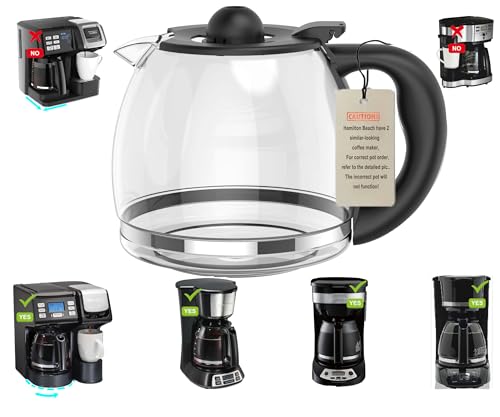 Generic 12-Cup Flexbrew coffee pot replacement Compatible with Hamilton Beach 49902 49904, 46290 46299 46293 43874 49630 49615, stander, Clear