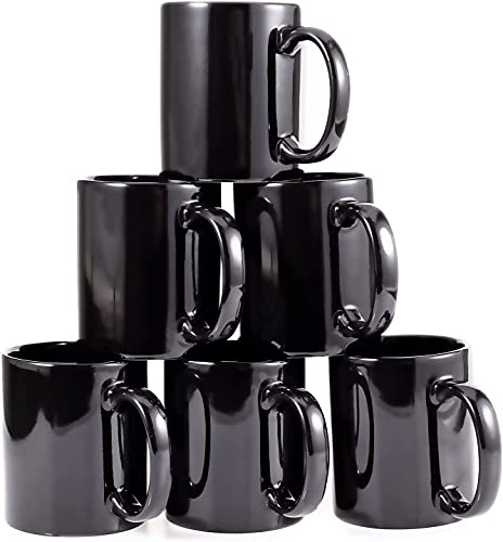 Image of Clay Craft Fine Ceramic Plain Solid Color Milk Mug 350 ml Best for Office and Home, Gifted to Mother, Father, Sister, Brother, Friends and Family (Black, 6)