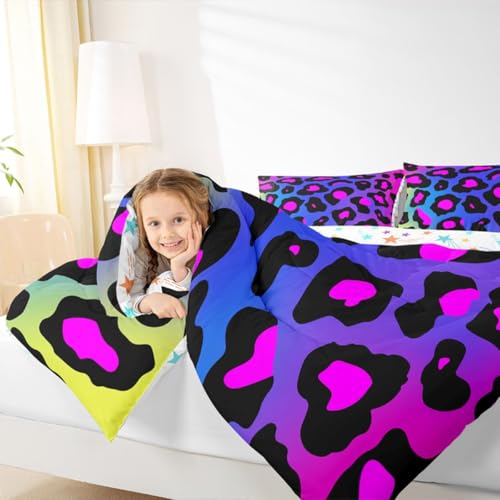 Image of Feelyou Leopard Print Bedding Set Full Size for Girls Women
