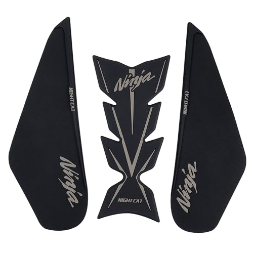 NIGHT CAT Compatible Ninja 400 Ninja 500 Motorcycle Fuel Tank Pad Kit Side Fuel Knee Guard Sticker Fuel Tank ProtectorBlack