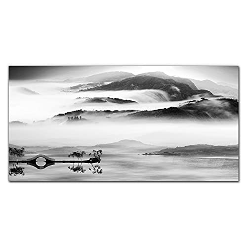 Tableau pont de brouillard de la mountain lake pour une ambiance sereine