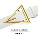 HOTWILL Belts for Women Jeans Dress Fashion Wide Waist Belt with Bronze Triangle Buckle White Medium