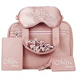 Honeymoon Travel Essentials - Unique Bachelorette Gifts for Bride - 5-Piece Bridal Shower Party Gift - Champagne Pink