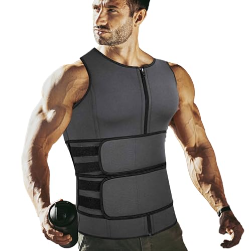 DNCG Men Body Shaper Vest, Compression Shirt Men, Slimming Vest Men, Comfortable Men Shapewear Tank Top, Gynecomastia Sleeveless Shapewear Vest for Home Gym Exercise Body