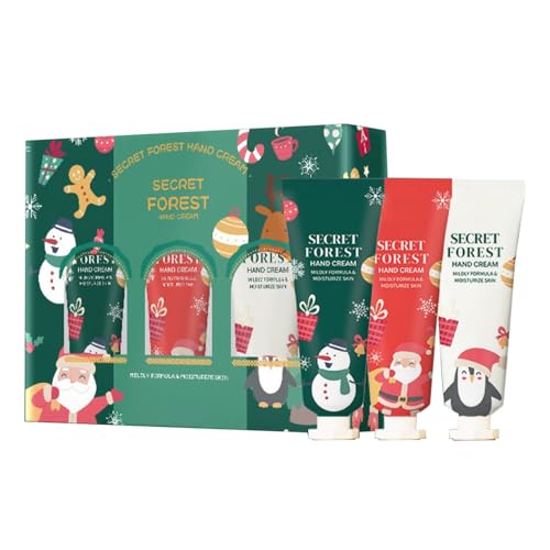 Juego de crema de manos de Navidad, 3 unidades, pequeños regalos para mujeres, crema de manos nutritiva para manos secas y agrietadas, regalos de Navidad