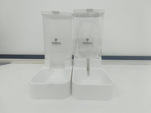 PetRivia Automatic Gravity Pet Feeder and Water Dispenser Set for Dogs and Cats, 2 Sizes PetRivia Automatic Gravity Pet Feeder and Water Dispenser Set for Dogs and Cats, 2 Sizes