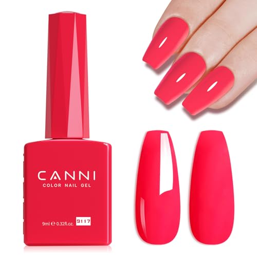 Image of CANNI 9ml Strawberry Pink Gel Nail Polish, High Gloss UV LED Soak Off Gel