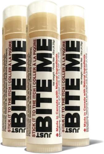 Metalmark Just Bite Me – Natural Bug Bite Relief Balm, Soothes Itching & Reduces Swelling, 4.25 g Pocket Stick for Mosquito, Black Fly & Insect Bites (3 Pack, 4.35, Gram)