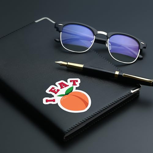 Image of I Eat Peach Sticker 5 Inch Waterproof Vinyl Funny Fruit Humor Decal for Laptop Water Bottle Phone Notebook Cute Aesthetic Food Joke Gift