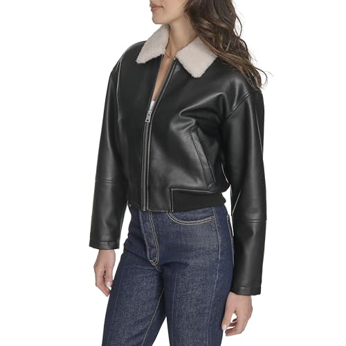 Image of Levi's Women's Faux Leather Bomber With Laydown Collar