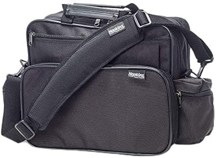 Hopkins Medical Products Home Health Shoulder Bag, 600D Waterproof Exterior, Large Storage Compartments, Removable Adjustable Shoulder Strap, 14x11.5x8