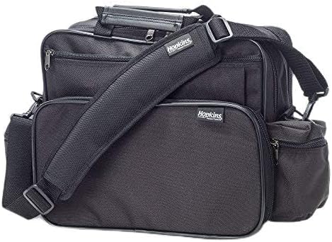 Hopkins Medical Products Home Health Shoulder Bag, 600D Waterproof Exterior, Large Storage Compartments, Removable Adjustable Shoulder Strap, 14x11.5x8