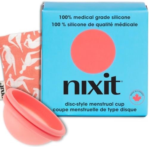 Nixit Menstrual Disc | Ultra-Soft Medical-Grade Silicone | Reusable | Holds 2x Period Cup or 6 Tampons | 12 Hour Protection | Light & Heavy Flow | Made in Canada | Menstrual Cup, Pad & Tampon Alternative