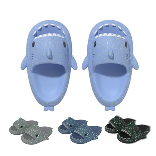 Image of allgala Shark Slides for Women Men and Big Kids Novelty Soft Slippers Open Toe Shark Sandals Cushioned Slides Beach Pool Shower Cruise Slippers with Comfy Cushioned Thick Sole