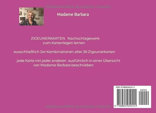 Zigeunerkarten: in 2er Kombinationen jede Karte mit jeder anderen beschrieben