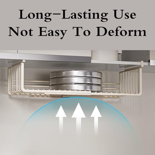 Cesta de almacenamiento ajustable para debajo del estante, estante expandible que ahorra espacio para armarios y escritorios extraíble, perfecto para cocina y oficina