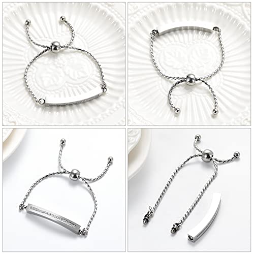 Hearbeingt Memorial Ashes Bracelet,Cremation Jewelry Urn Bracelet for Ashes Adjustable Classic Crystal Keepsake Bangle for Women Girl(Silvery)