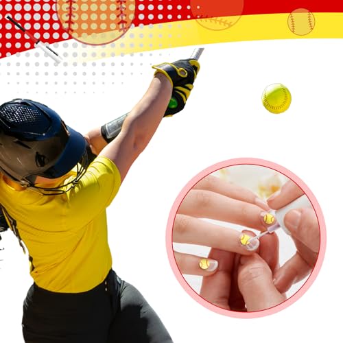 Image of Weysat 60g Mini Softball Polymer Clay Slices 0.2 Inch Tiny Clay Softball Pieces Sports Sprinkles Ball Confetti for Clips Nail Art DIY Craft Party Decoration Favors for Team Sports Lover