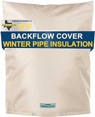 Cholila Cover Backflow Preventer Cover Insulated (5?F) with Thicker 7 Layers Fabric - 16"W x 20"H with Aluminum Foil Backflow Cover for Winter Pipe Freeze Protection - Sprinkler Covers for Outside
