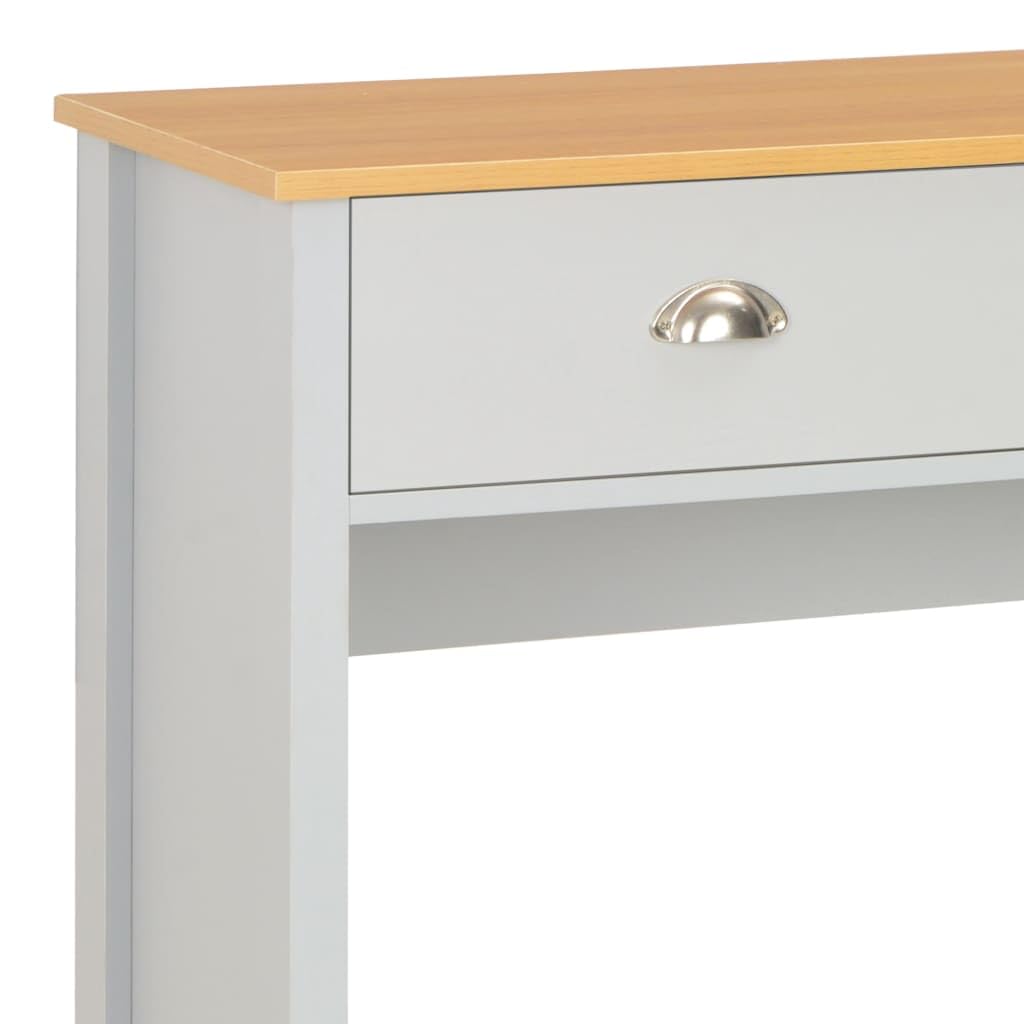 Mesa Consola Gris Mesa Consola Clásica de Madera con Cajones y Estante para Decoración 97x35x76 cm