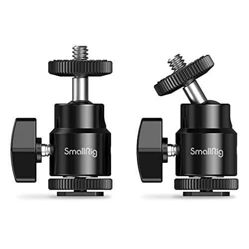 SMALLRIG Ball Head Mount (Paquete de 2) con Adaptador de Cold Shoe para Cámara DSLR Gopro   2059
